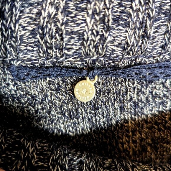 Anthropologie Knitted & Knotted Merino Wool Asymmetric Wrap Sweater Gray Large - Picture 8 of 10